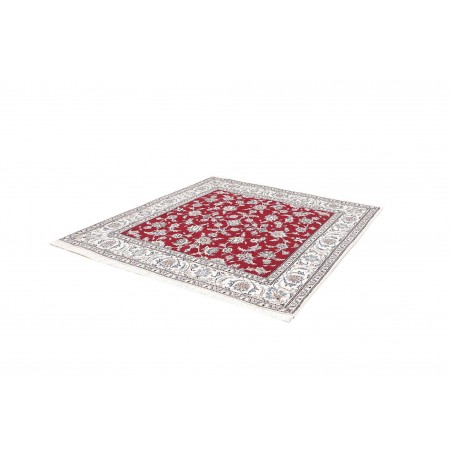 Tappeto Nain Kashmar Persia bianco grigio 197x204