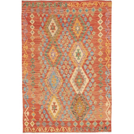 Tappeto Kilim Afghanistan arancione bianco 125x184