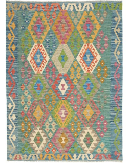 Tappeto Kilim Afghanistan marrone bianco 127x173