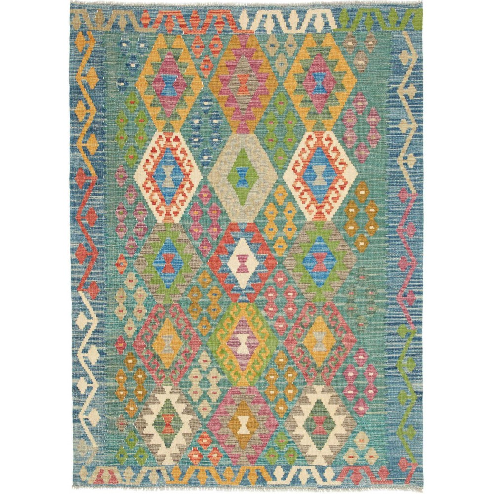 Tappeto Kilim Afghanistan marrone bianco 127x173