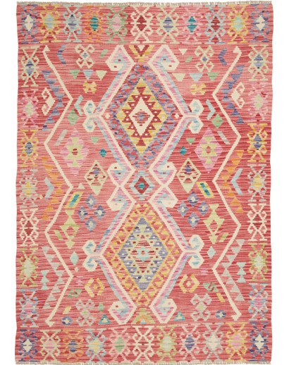 Tappeto Kilim Afghanistan marrone bianco 131x186