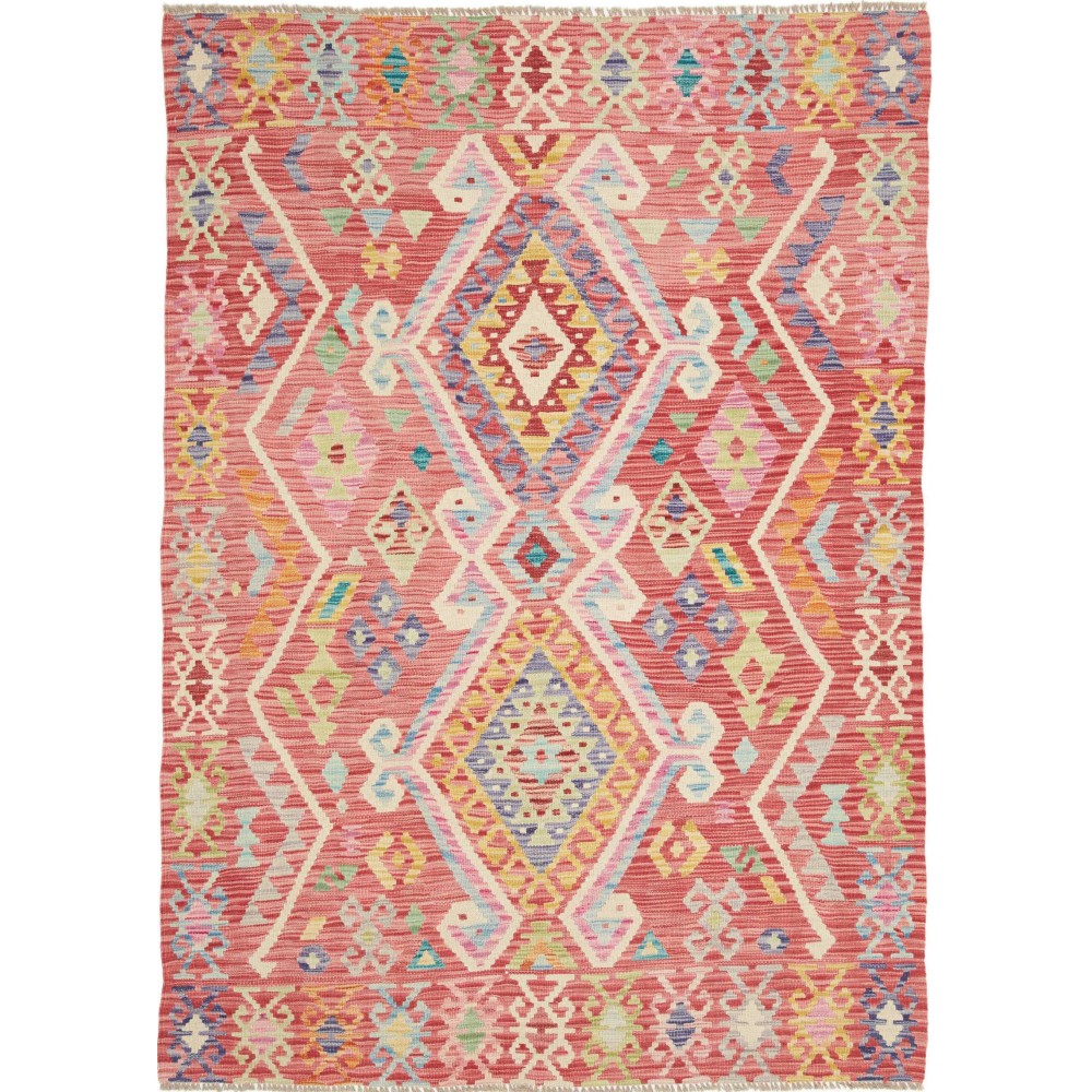 Tappeto Kilim Afghanistan marrone bianco 131x186