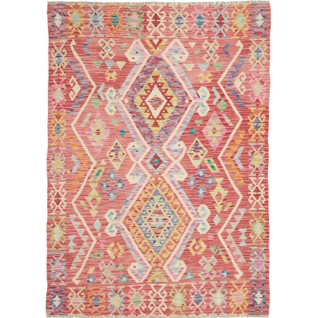 Tappeto Kilim Afghanistan marrone bianco 131x186