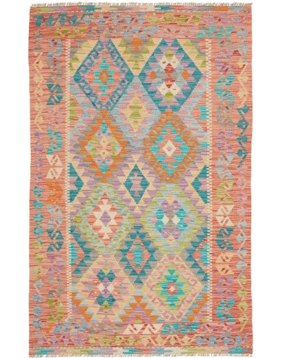 Tappeto Kilim Afghanistan marrone blu 119x185