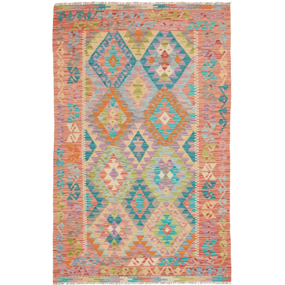 Tappeto Kilim Afghanistan marrone blu 119x185