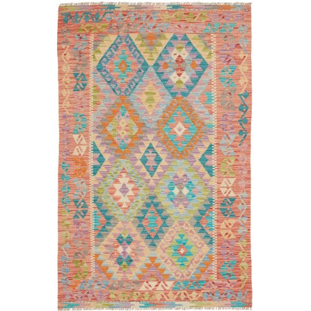 Tappeto Kilim Afghanistan marrone blu 119x185