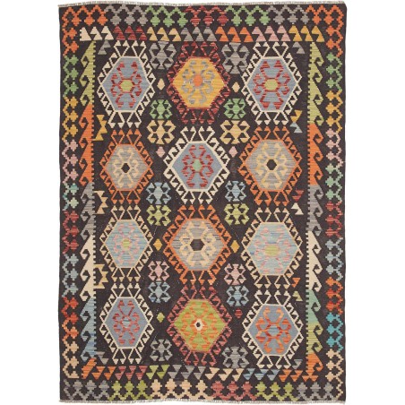Tappeto Kilim Afghanistan azzurro giallo 151x207