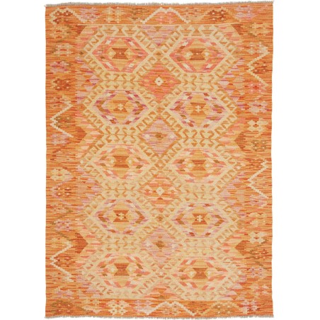 Tappeto Kilim Afghanistan arancione bianco 131x180