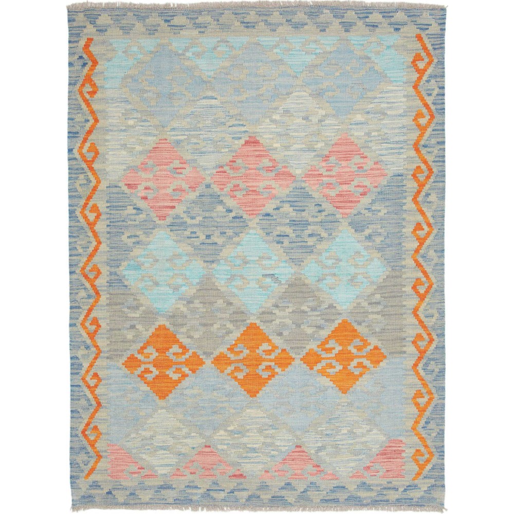 Tappeto Kilim Afghanistan beige arancione 129x176