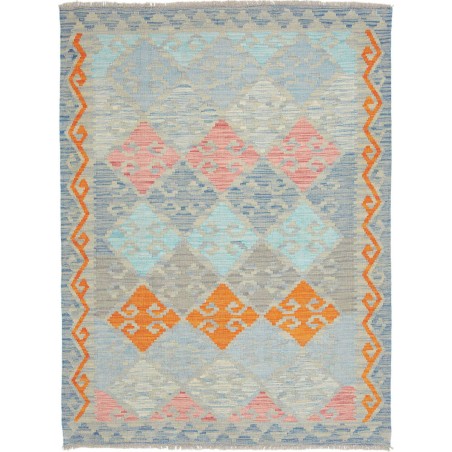 Tappeto Kilim Afghanistan beige arancione 129x176