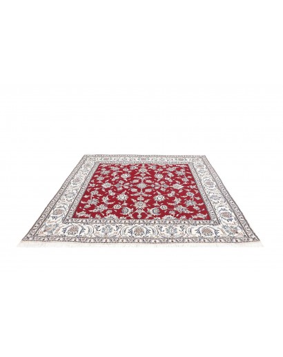Tappeto Nain Kashmar Persia bianco grigio 197x204