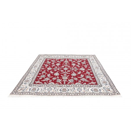 Tappeto Nain Kashmar Persia bianco grigio 197x204