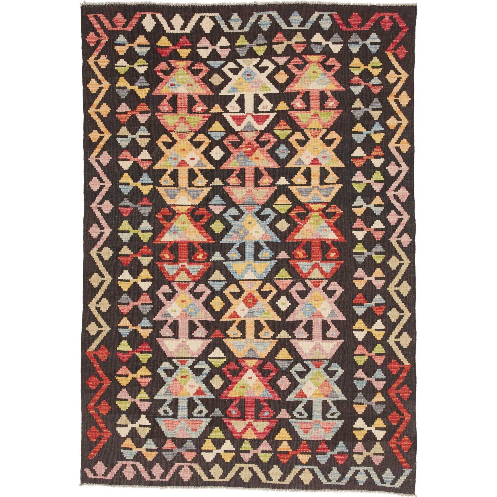 Tappeto Kilim Afghanistan marrone 119x174