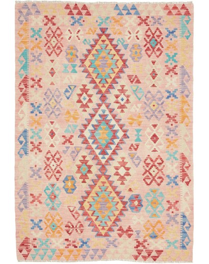 Tappeto Kilim Afghanistan beige giallo 123x177