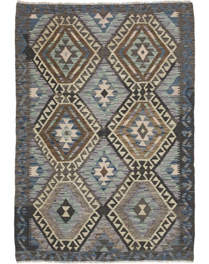 Tappeto Kilim Afghanistan azzurro beige 122x175