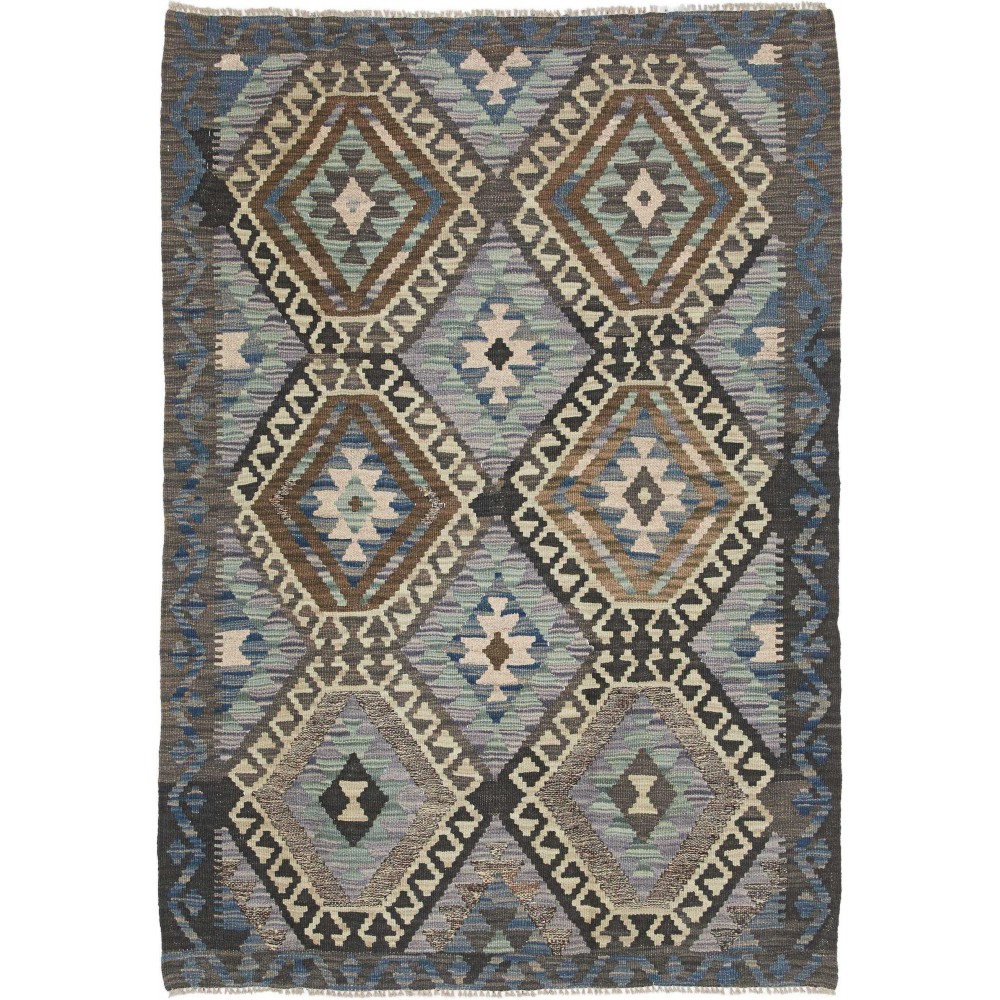 Tappeto Kilim Afghanistan azzurro beige 122x175