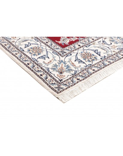 Tappeto Nain Kashmar Persia bianco grigio 197x204