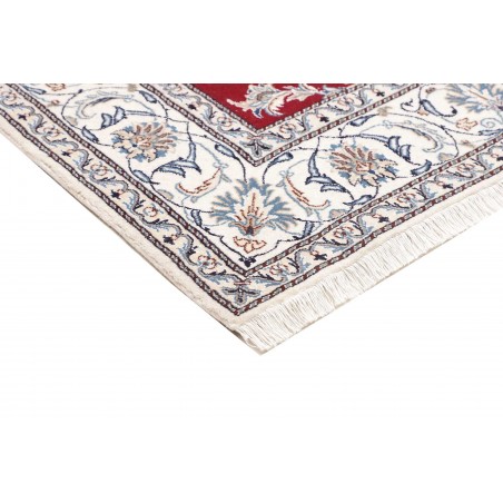 Tappeto Nain Kashmar Persia bianco grigio 197x204