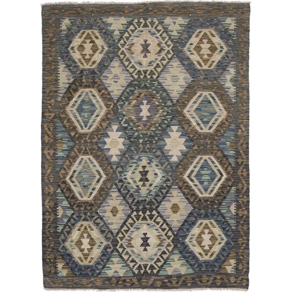 Tappeto Kilim Afghanistan azzurro grigio 128x178