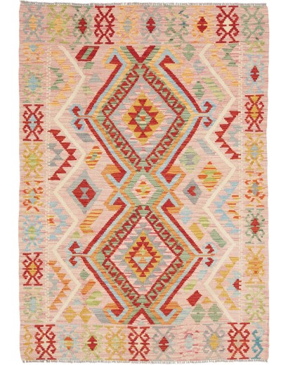 Tappeto Kilim Afghanistan marrone giallo 128x179