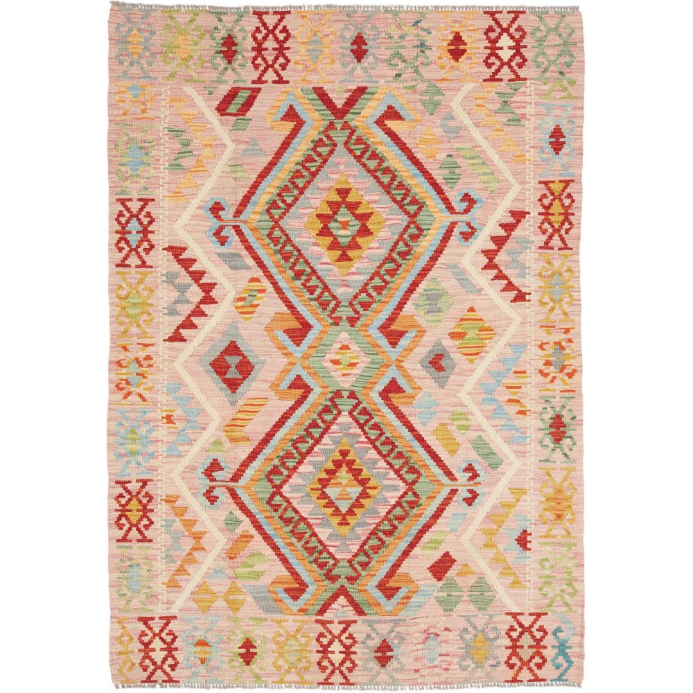 Tappeto Kilim Afghanistan marrone giallo 128x179