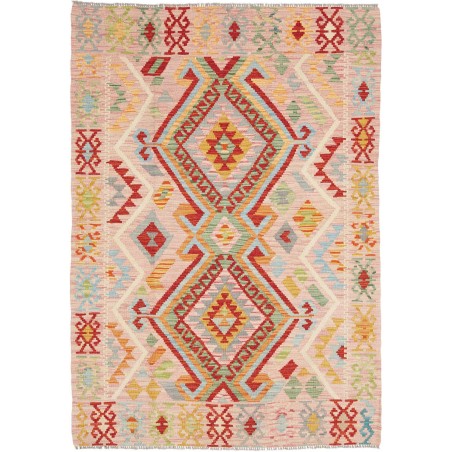 Tappeto Kilim Afghanistan marrone giallo 128x179