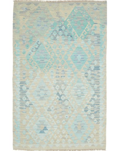 Tappeto Kilim Afghanistan beige azzurro 121x184