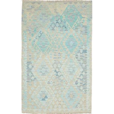 Tappeto Kilim Afghanistan beige azzurro 121x184