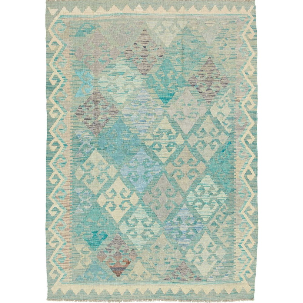 Tappeto Kilim Afghanistan azzurro grigio 126x182