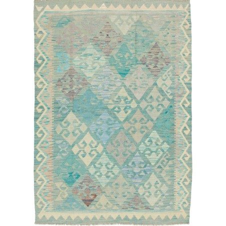 Tappeto Kilim Afghanistan azzurro grigio 126x182
