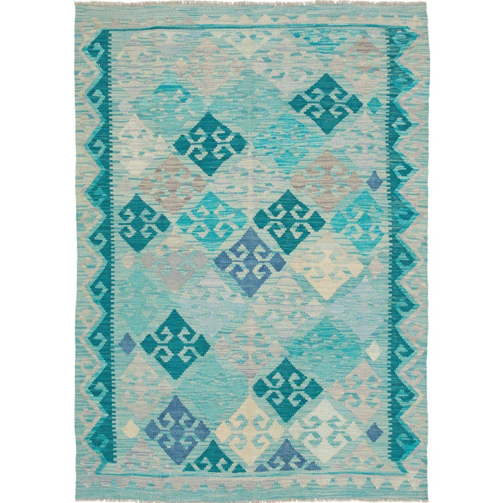 Tappeto Kilim Afghanistan azzurro verde 127x176