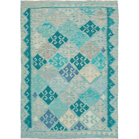 Tappeto Kilim Afghanistan azzurro verde 127x176