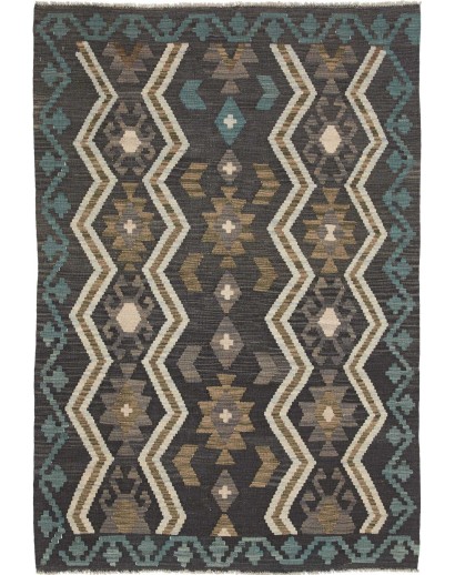 Tappeto Kilim Afghanistan grigio bianco 121x177