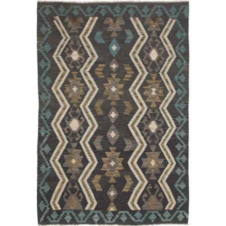 Tappeto Kilim Afghanistan grigio bianco 121x177