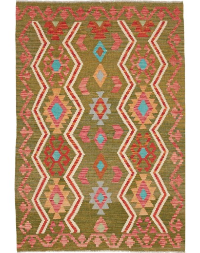 Tappeto Kilim Afghanistan marrone arancione 121x178