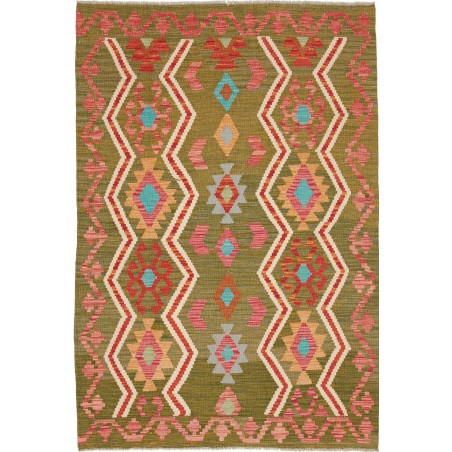 Tappeto Kilim Afghanistan marrone arancione 121x178