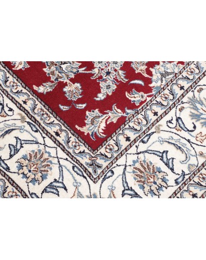 Tappeto Nain Kashmar Persia bianco grigio 197x204