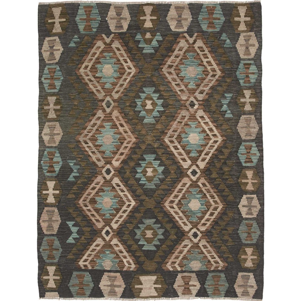 Tappeto Kilim Afghanistan azzurro grigio 129x168