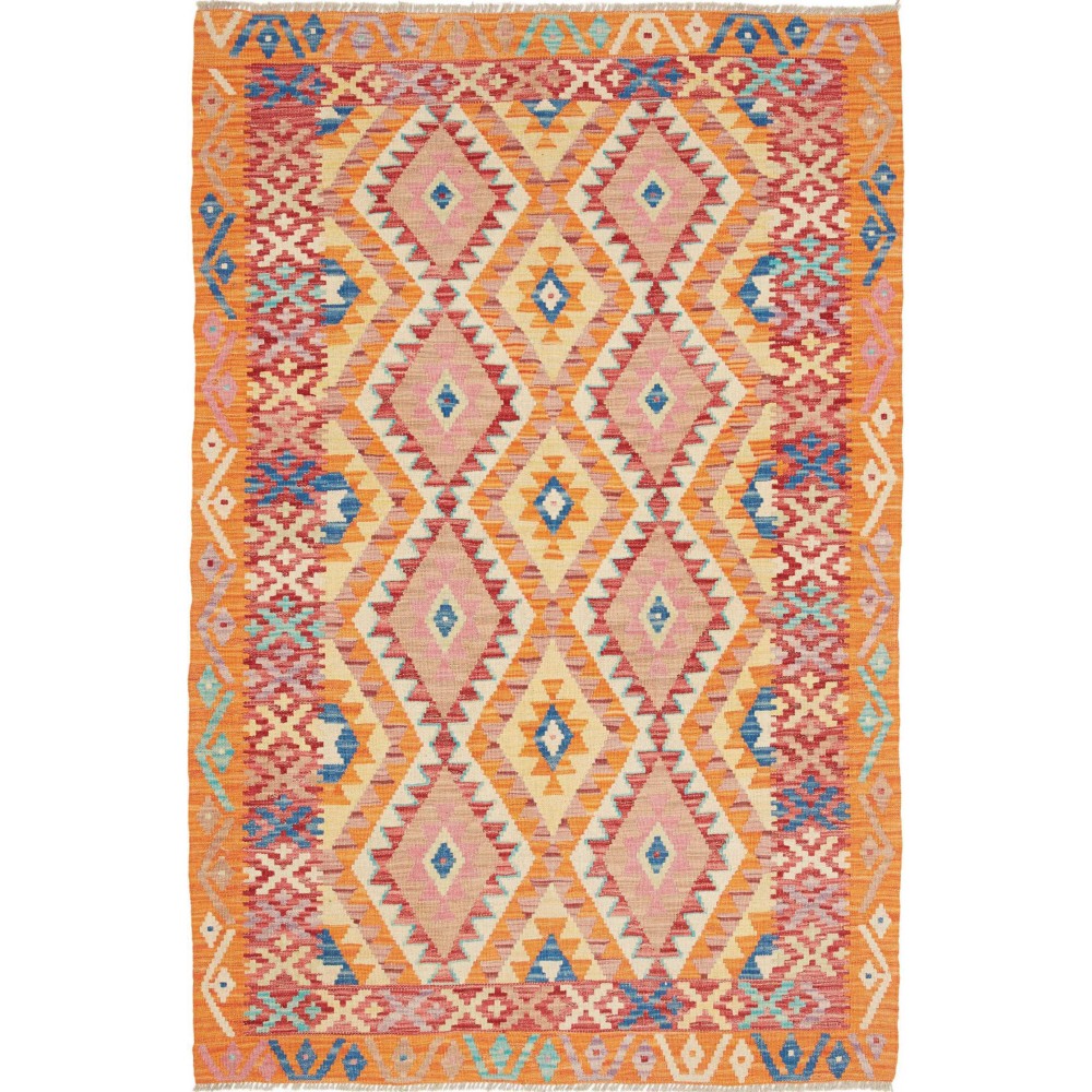 Tappeto Kilim Afghanistan marrone 124x181
