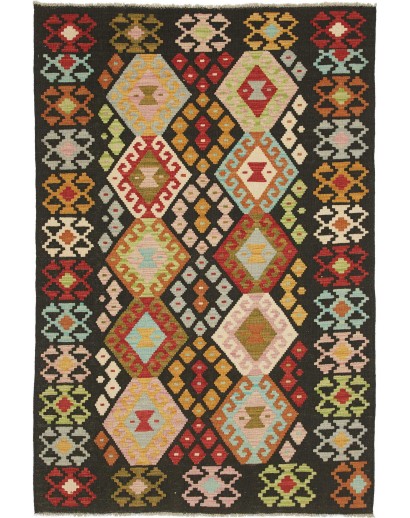 Tappeto Kilim Afghanistan marrone 124x183