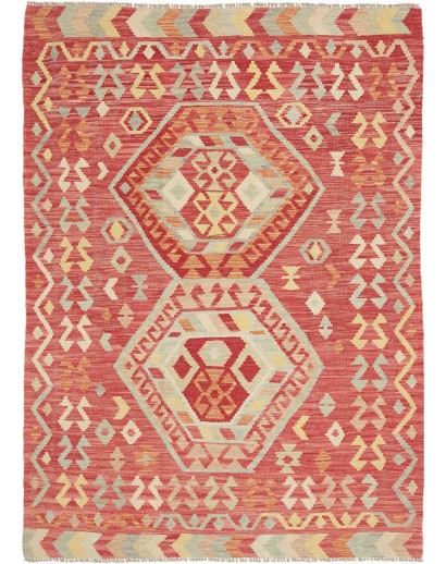 Tappeto Kilim Afghanistan marrone giallo 124x173