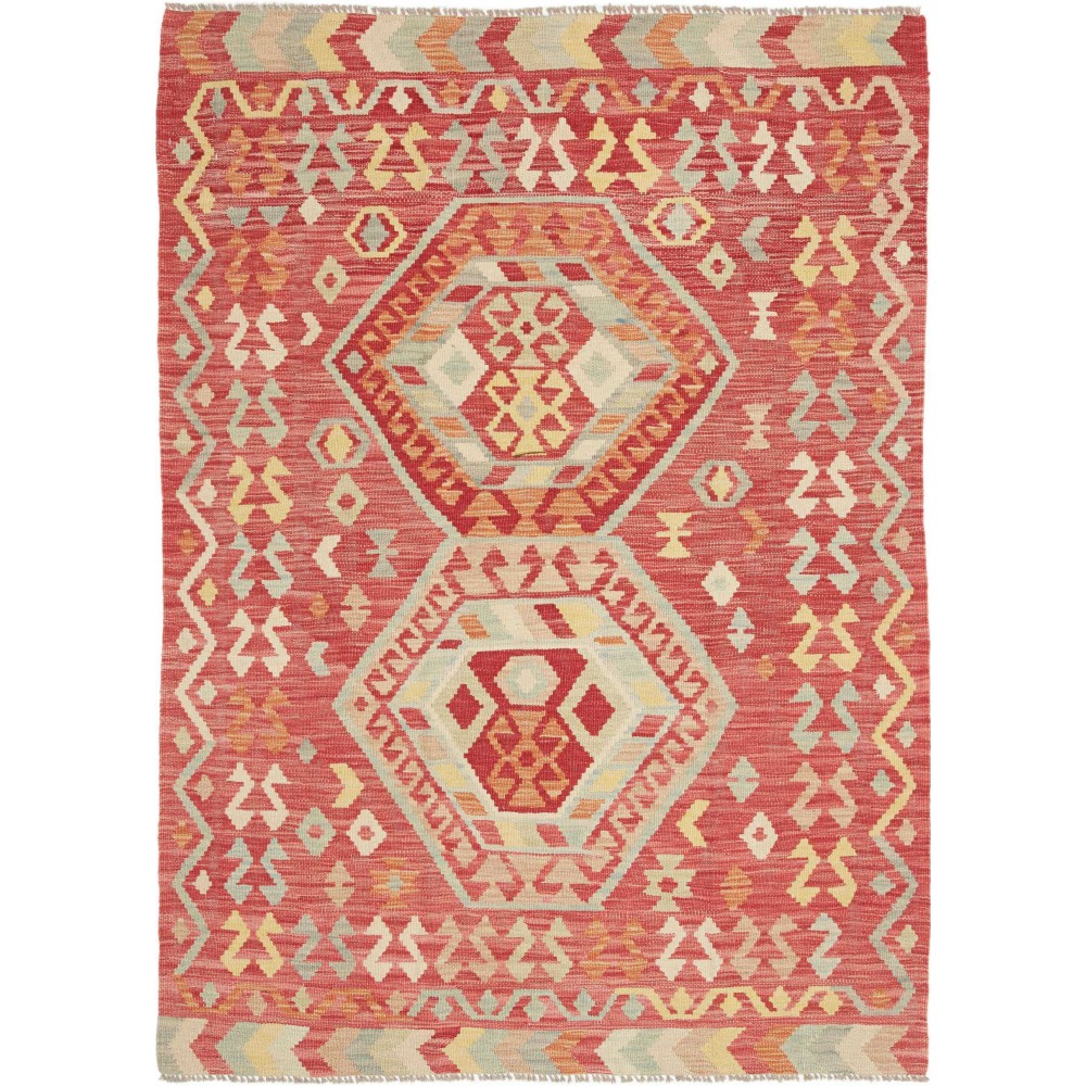 Tappeto Kilim Afghanistan marrone giallo 124x173