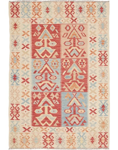 Tappeto Kilim Afghanistan beige giallo 123x177
