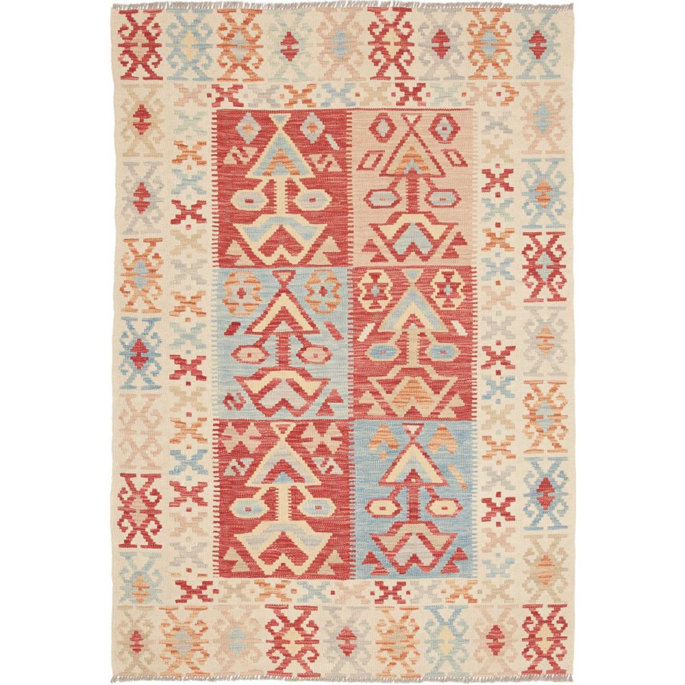 Tappeto Kilim Afghanistan beige giallo 123x177