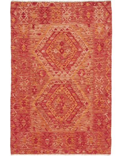 Tappeto Kilim Afghanistan rosso arancione 118x179