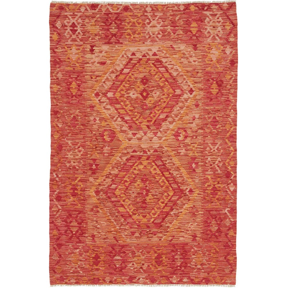 Tappeto Kilim Afghanistan rosso arancione 118x179