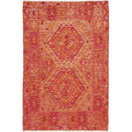 Tappeto Kilim Afghanistan rosso arancione 118x179