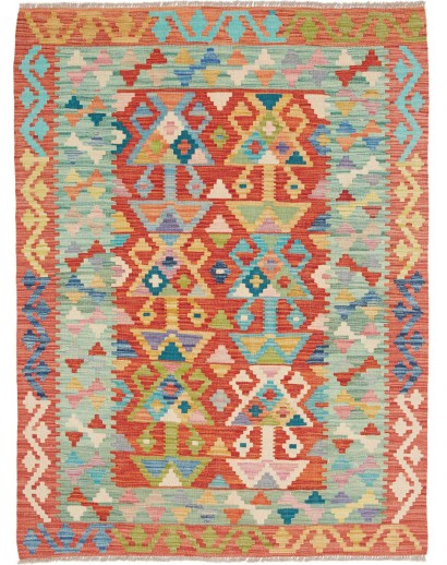 Tappeto Kilim Afghanistan marrone azzurro 128x167