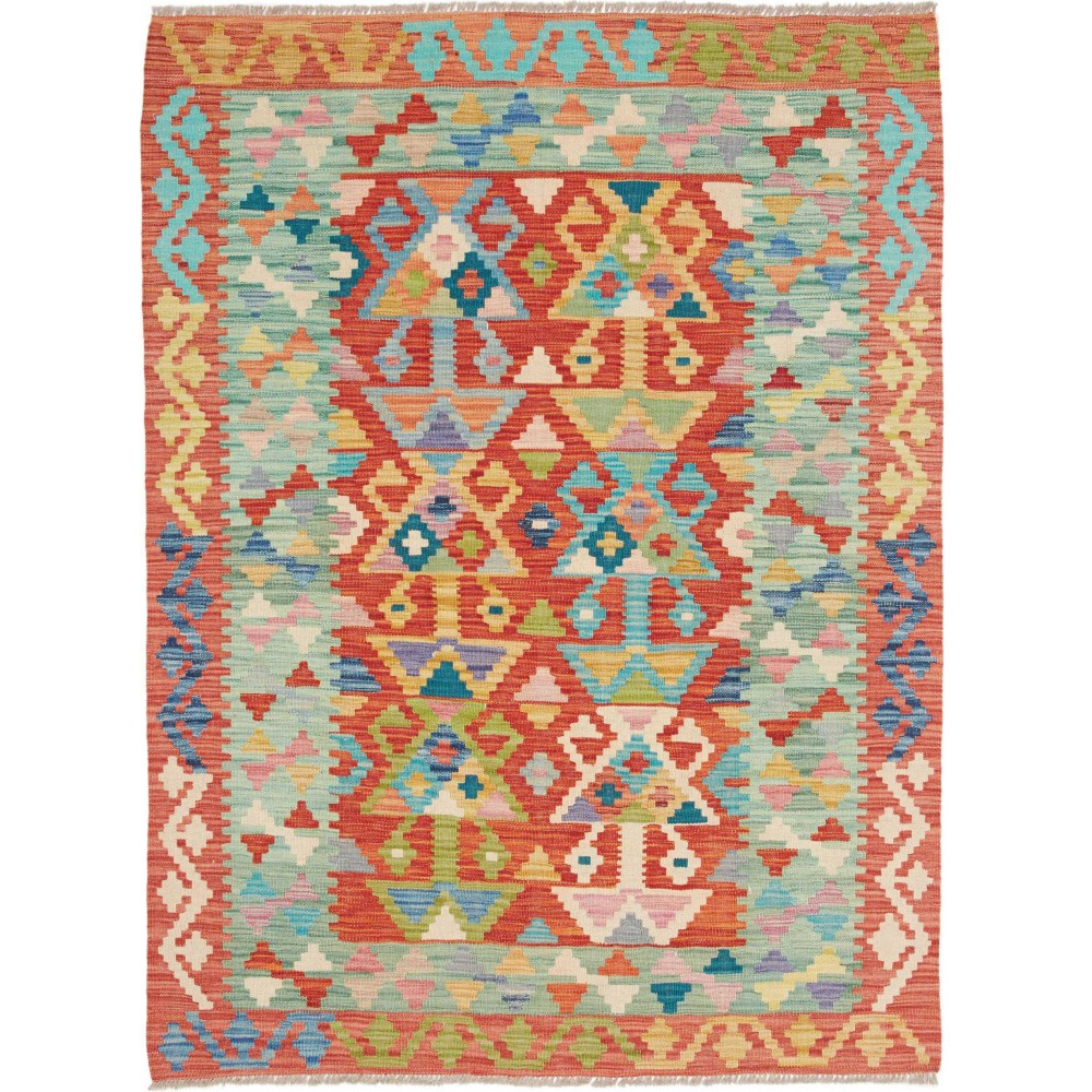 Tappeto Kilim Afghanistan marrone azzurro 128x167