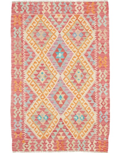 Tappeto Kilim Afghanistan marrone rosso 98x146